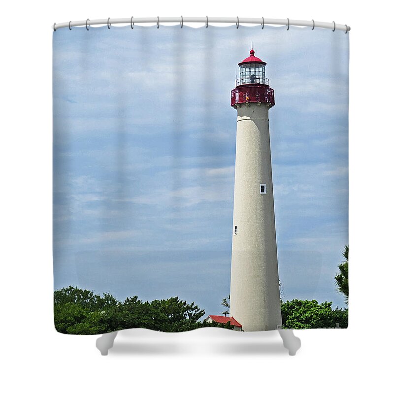 Lighthouse Shower Curtain featuring the photograph Light House At Cape May NJ by Dawn Gari