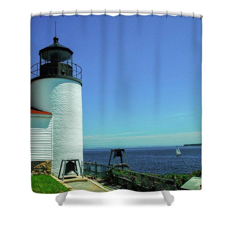 Maine Shower Curtain featuring the photograph Bass Harbor Head Lighthouse by Will Burlingham