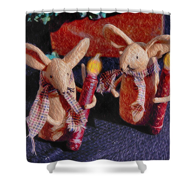 Mantle Mouse Shower Curtain featuring the photograph Lighting the night by Jeff Folger