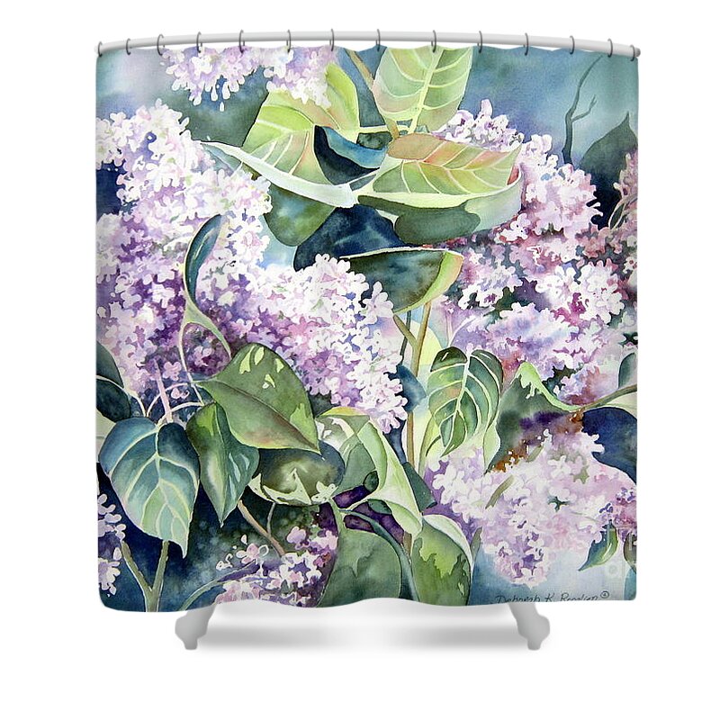 Lilac Shower Curtain featuring the painting Lilac Delight by Deborah Ronglien