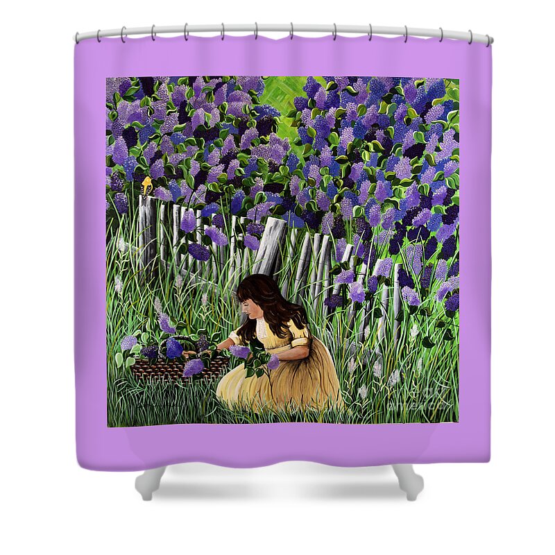 Lilacs Shower Curtain featuring the painting Lillian's Lilacs by Jennifer Lake