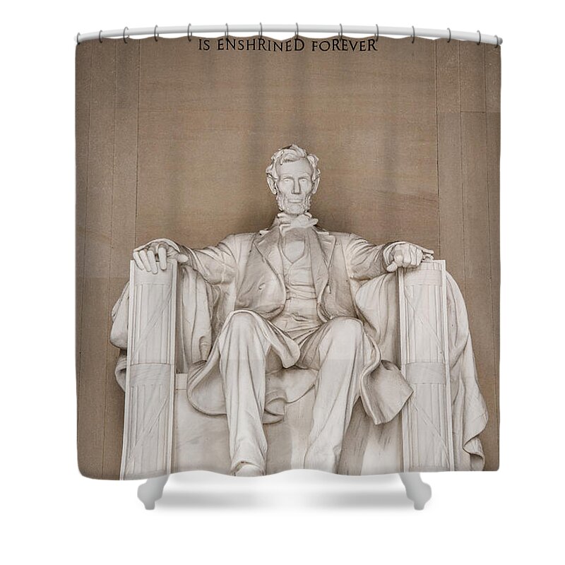 Abraham Lincoln Shower Curtain featuring the photograph Lincoln Memorial by Joan Wallner
