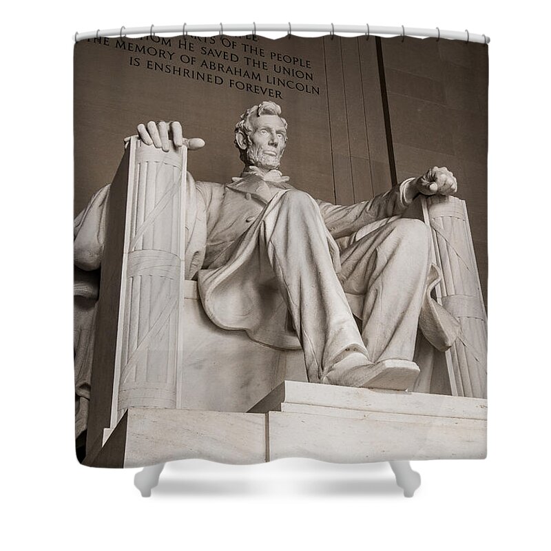 Abraham Lincoln Shower Curtain featuring the photograph Lincoln Remembered by Joan Wallner