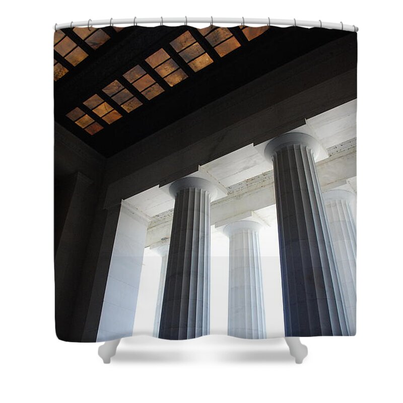 Washington Shower Curtain featuring the photograph Lincoln Stained Glass and Columns by Kenny Glover