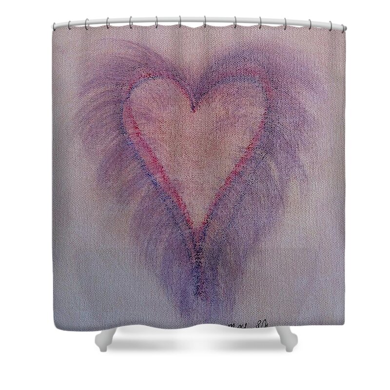 Purple Shower Curtain featuring the painting Lion Heart by Marian Lonzetta