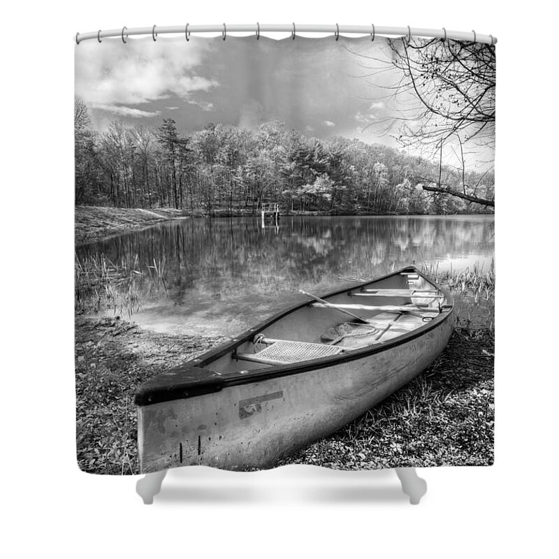 Appalachia Shower Curtain featuring the photograph Little Bit of Heaven Black and White by Debra and Dave Vanderlaan