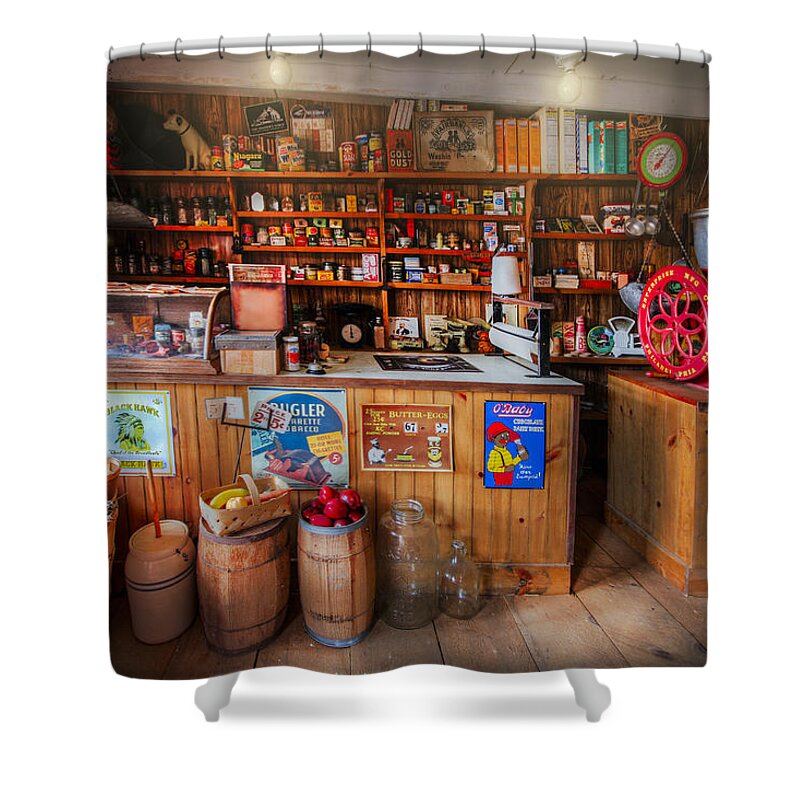 1950s Shower Curtain featuring the photograph Little Country Grocery by Debra and Dave Vanderlaan