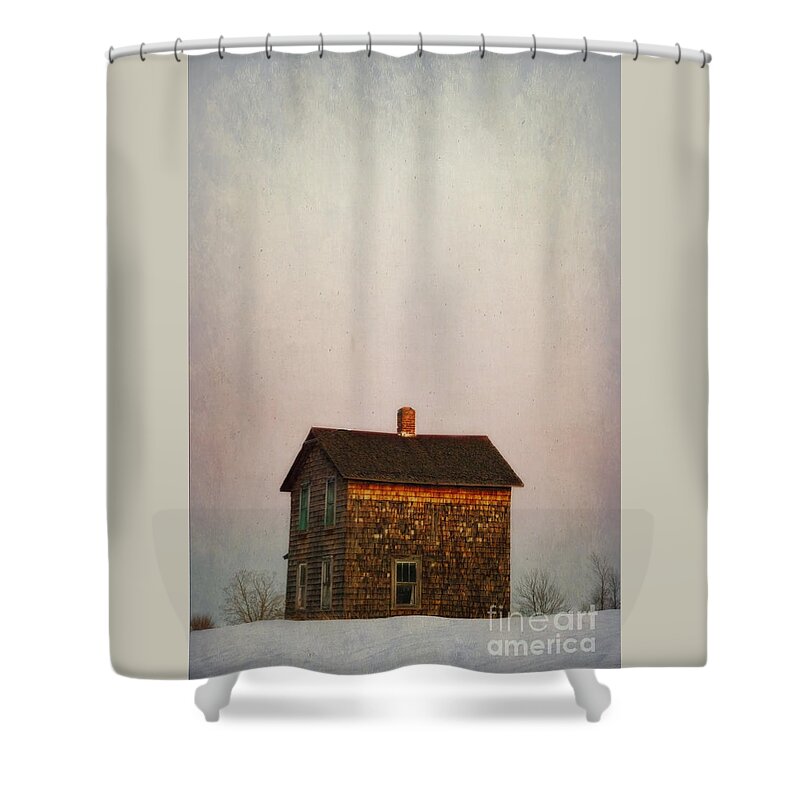 Snow Shower Curtain featuring the photograph Little House by Debra Fedchin