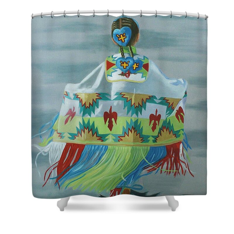 Native American Shower Curtain featuring the painting Little Princess by Jill Ciccone Pike