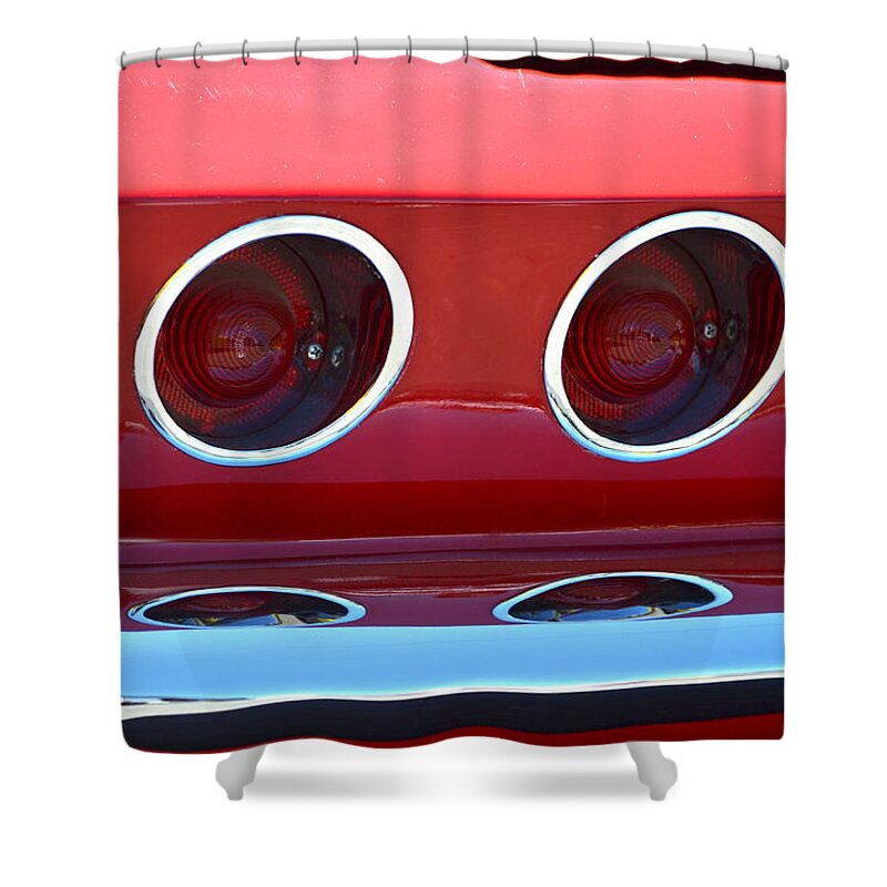 Red Shower Curtain featuring the photograph Little Red Corvette by Dean Ferreira