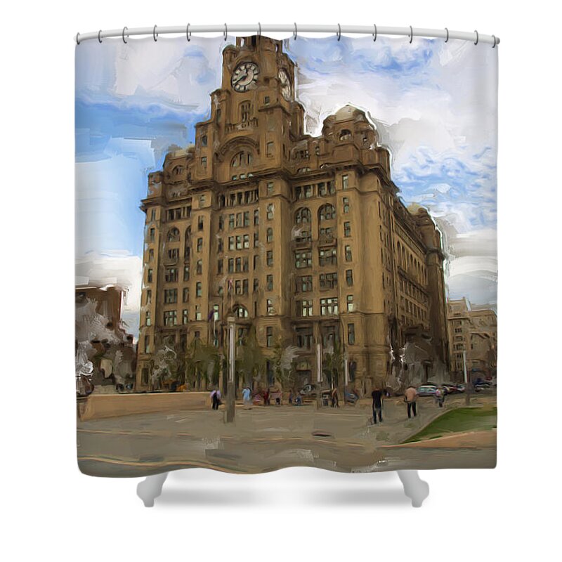 Liver Shower Curtain featuring the photograph Liverbirds. by Christopher Rowlands