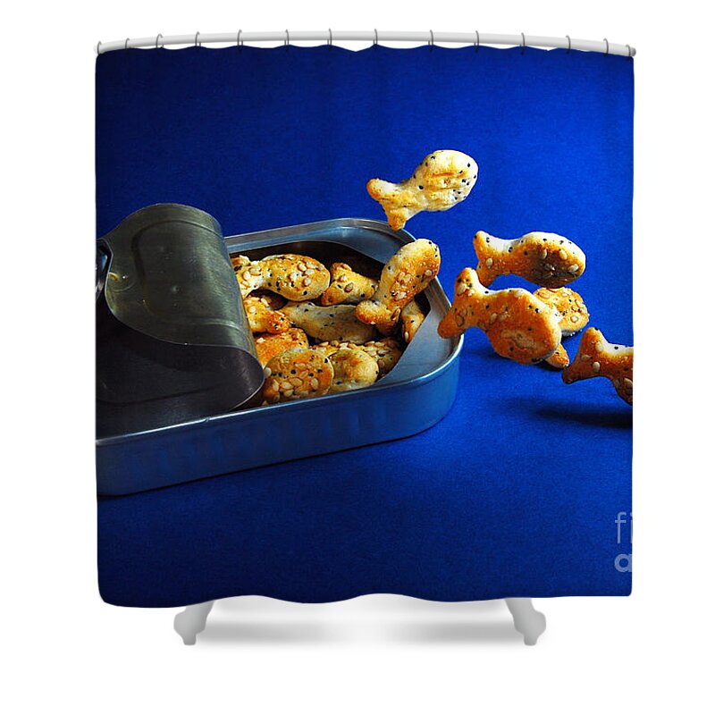 Fish Shower Curtain featuring the photograph Living In A Can by Hannes Cmarits