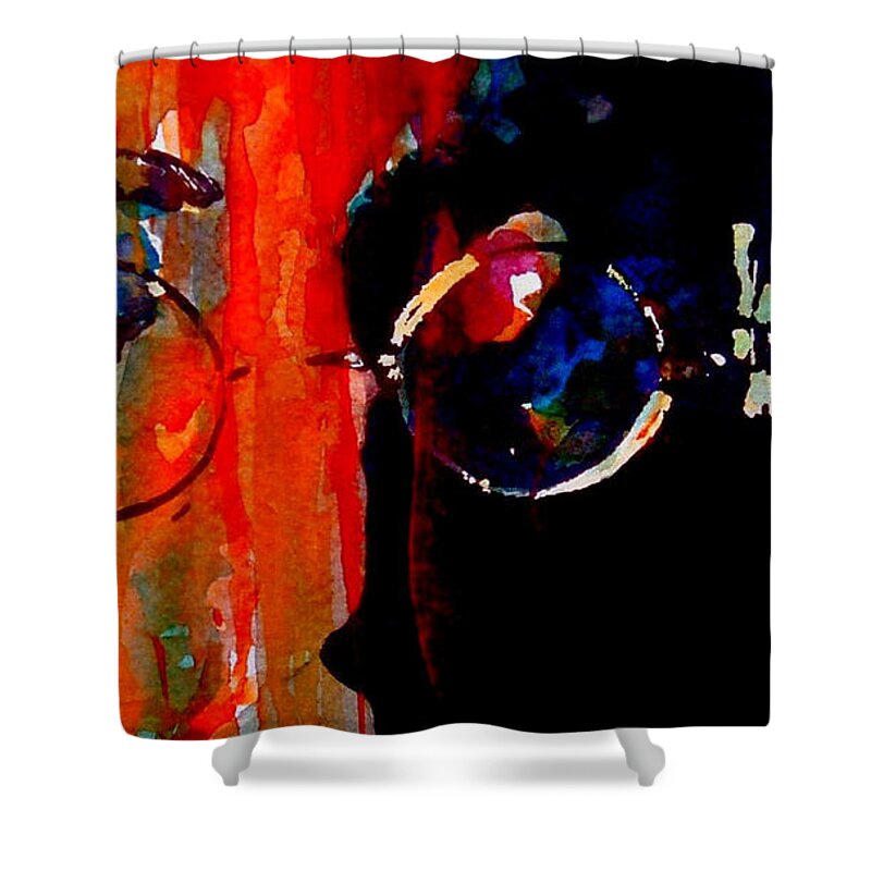 John Lennon Shower Curtain featuring the painting Living is easy with eyes closed by Paul Lovering