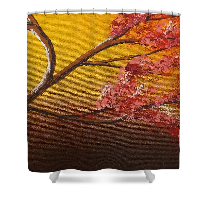Living Loving Tree Shower Curtain featuring the painting Living Loving Tree bottom right by Darren Robinson