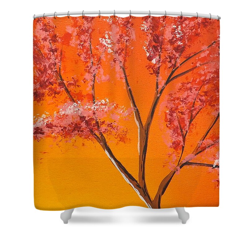Living Loving Tree Shower Curtain featuring the painting Living Loving Tree top right by Darren Robinson