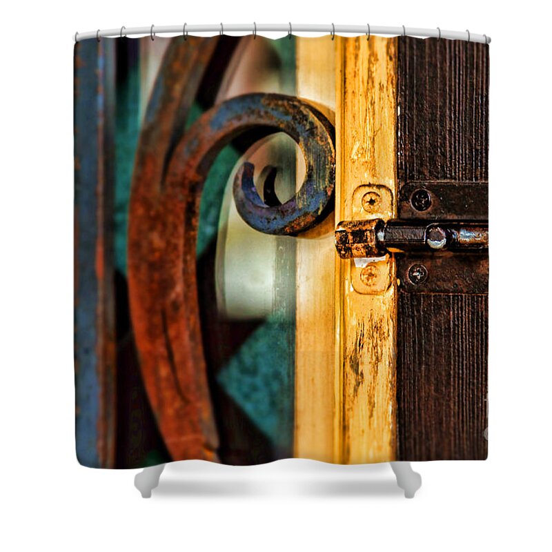 Iron Door Shower Curtain featuring the photograph Locking You Out by Diana Sainz by Diana Raquel Sainz