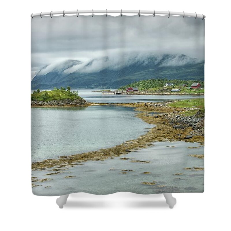 Scenics Shower Curtain featuring the photograph Lofoten Coast by Larabelova