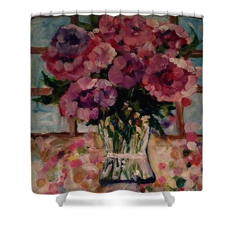 Beautiful Shower Curtain featuring the painting Lolly Pops Lolly Pops by Sherry Harradence