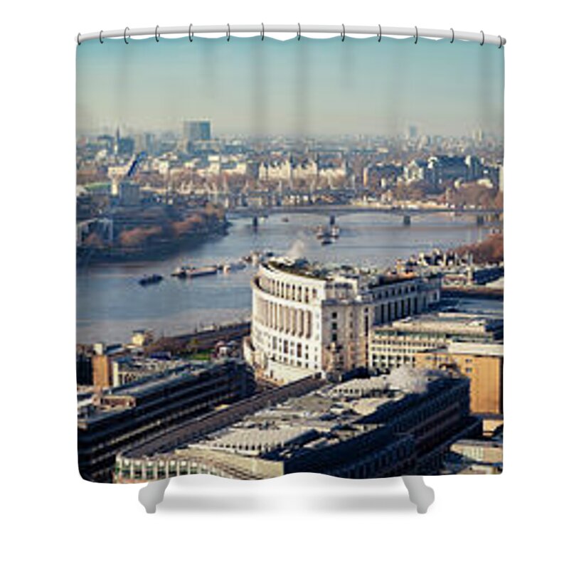 Scenics Shower Curtain featuring the photograph London Aerial View by Lightkey