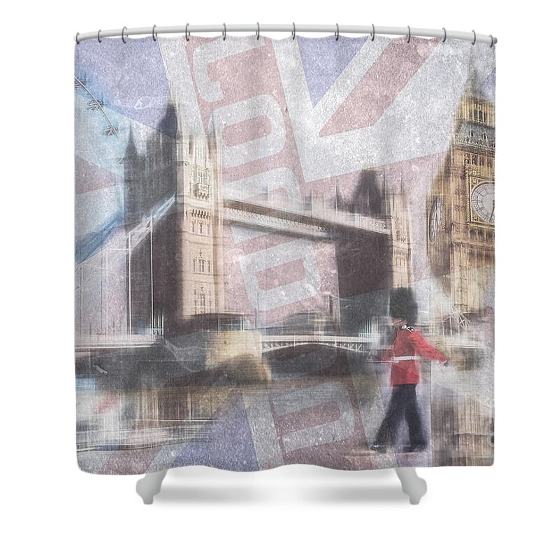 Great Britain Shower Curtain featuring the photograph London blue by Hannes Cmarits