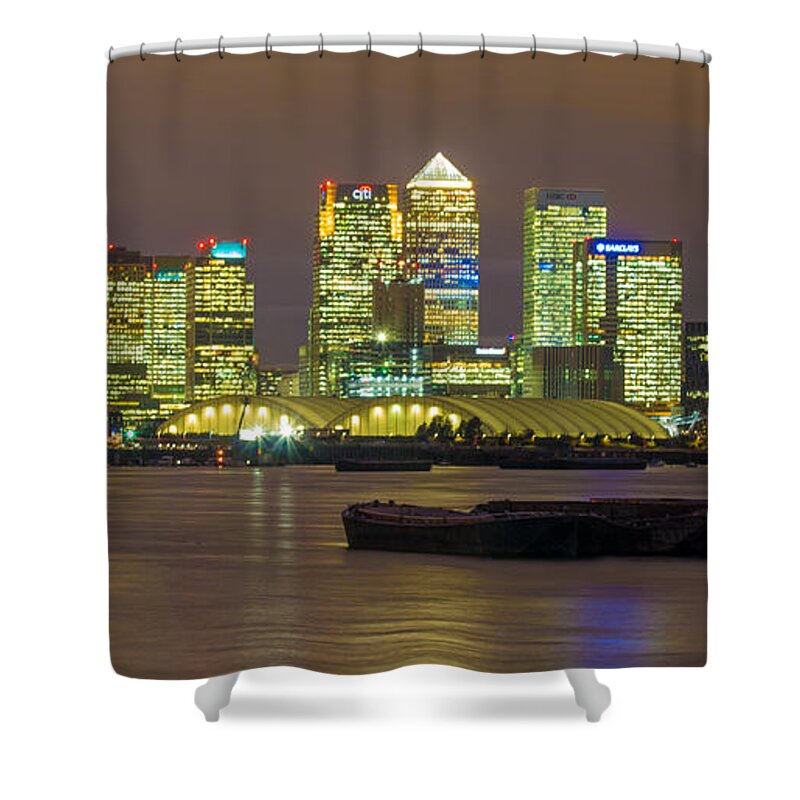 Docklands Shower Curtain featuring the photograph London Docklands by Dawn OConnor