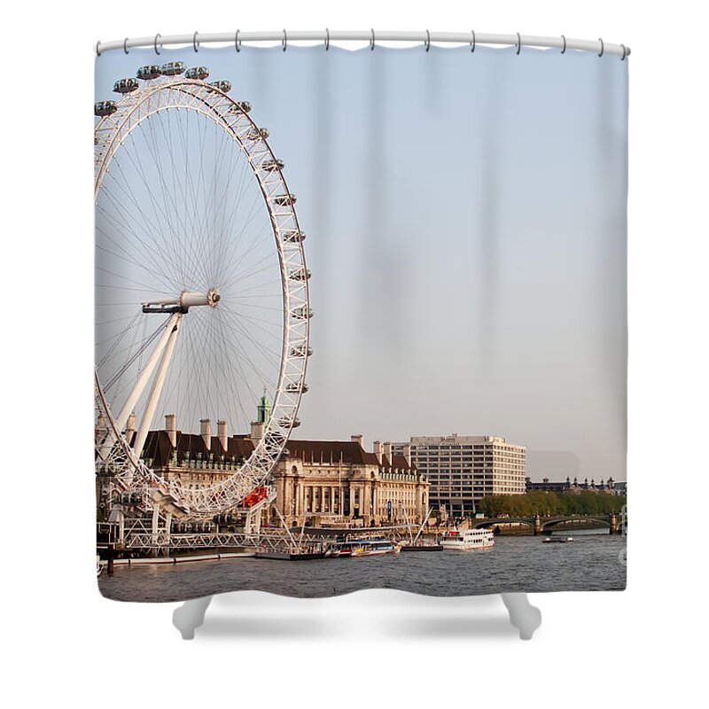 London Shower Curtain featuring the photograph London Eye Day by Matt Malloy