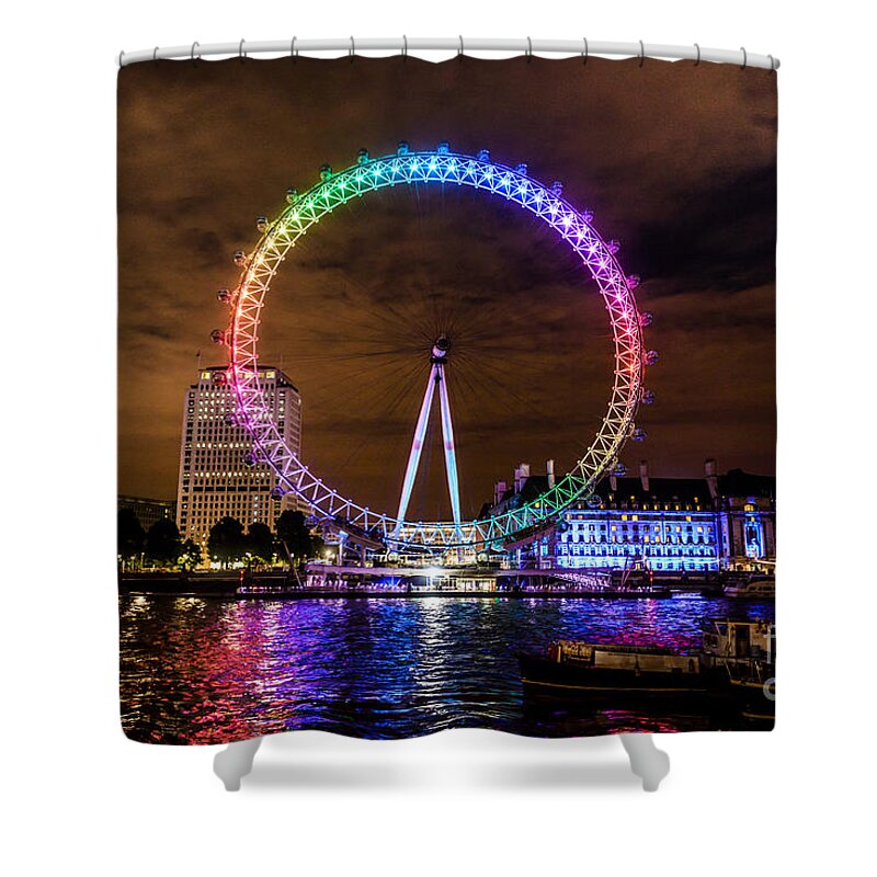 London Eye Shower Curtain featuring the photograph London Eye Pride by Matt Malloy