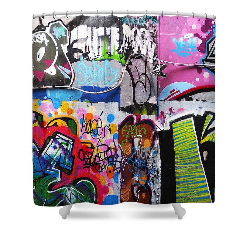 London Shower Curtain featuring the photograph London Skate Park Abstract by Rona Black