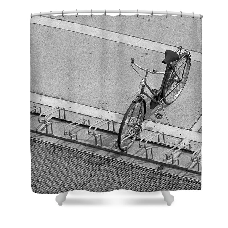 Bicycle Shower Curtain featuring the photograph Lonely Bicycle by Andreas Berthold