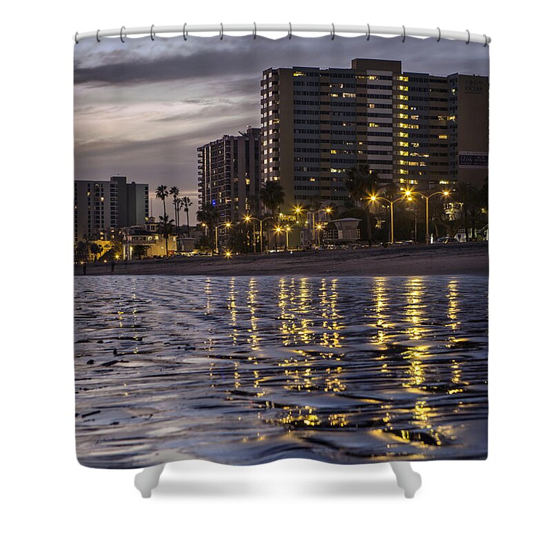 Abstract Shower Curtain featuring the photograph Long Beach Evening by Denise Dube