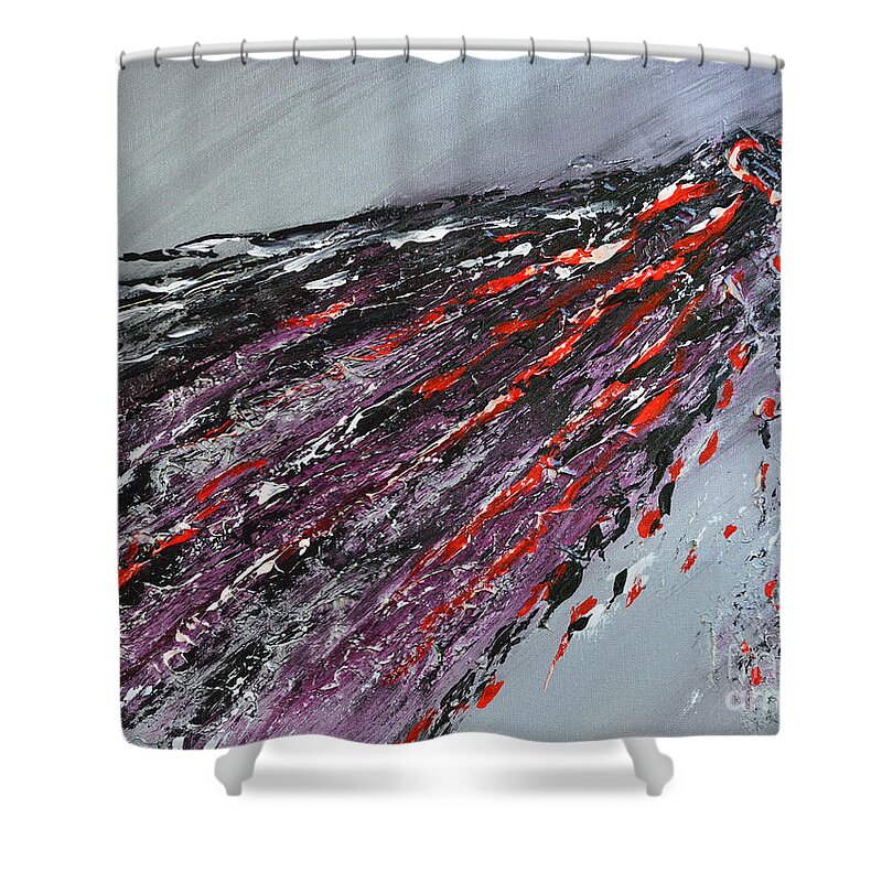 Abstract Shower Curtain featuring the painting Long Gone Lover by Alys Caviness-Gober