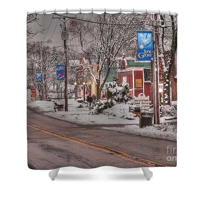 Long Grove Shower Curtain featuring the photograph Long Grove in snow by David Bearden