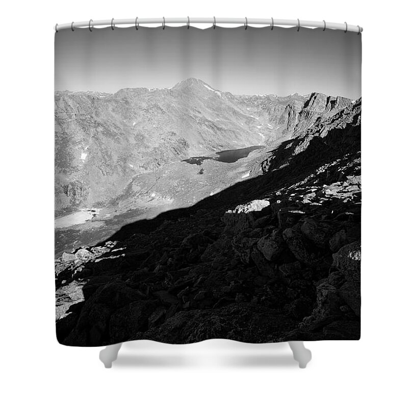 Mt. Evans Landscape Photograph Shower Curtain featuring the photograph Long Shadows by Jim Garrison