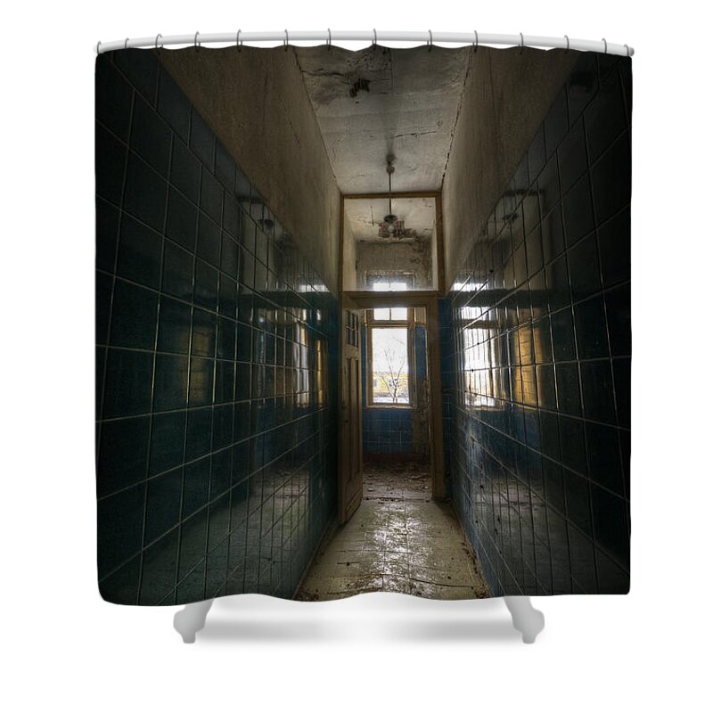 Old Shower Curtain featuring the digital art Long time to reflect by Nathan Wright