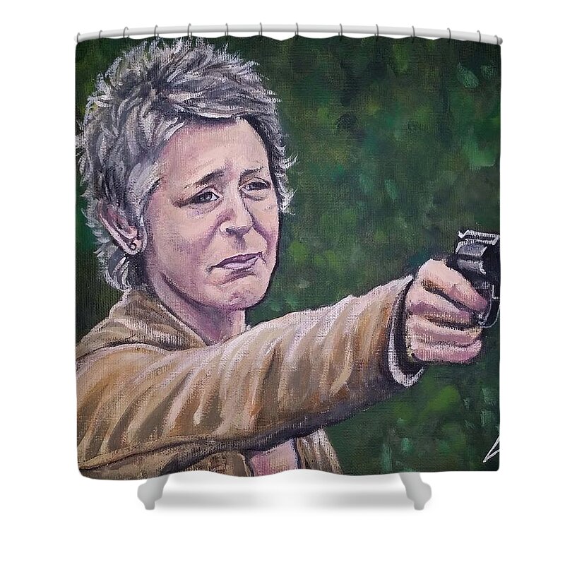 Carol Shower Curtain featuring the painting Look at the Flowers by Tom Carlton