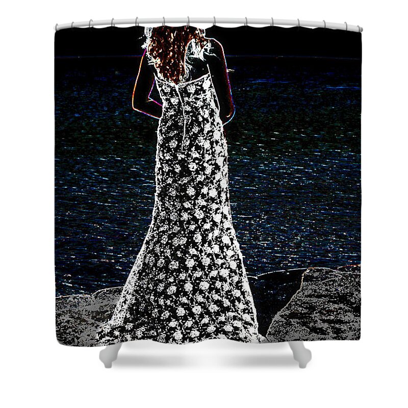 Pose Shower Curtain featuring the photograph Looking Beyond by Leticia Latocki