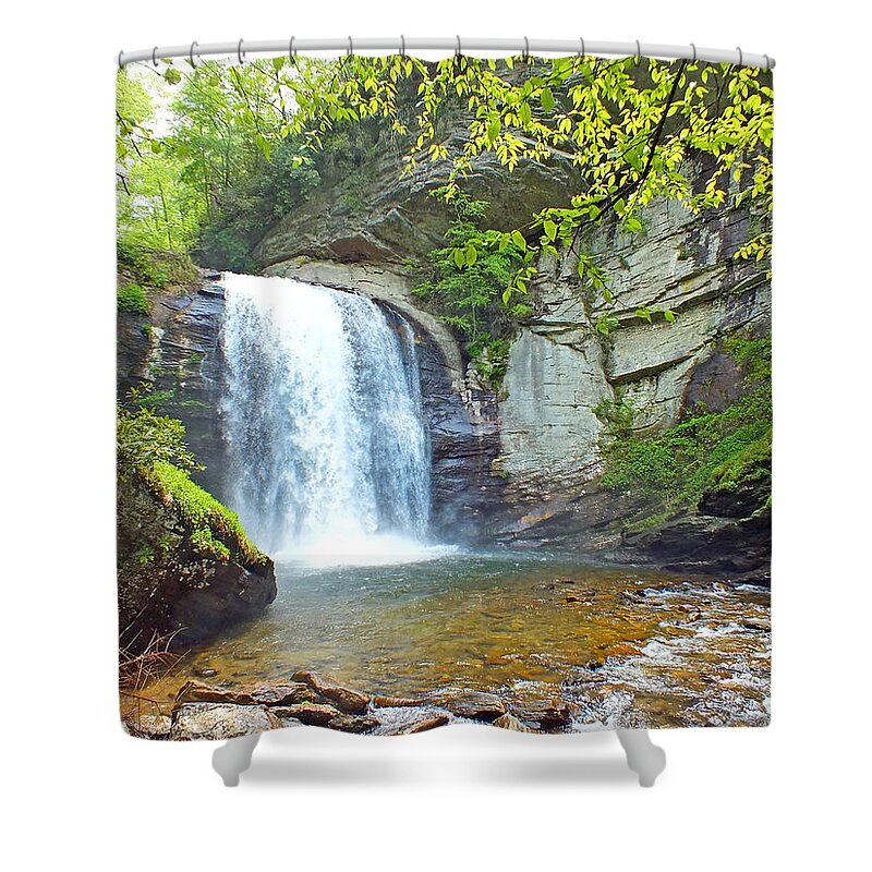 Duane Mccullough Shower Curtain featuring the photograph Looking Glass Waterfall in the Spring 2 by Duane McCullough