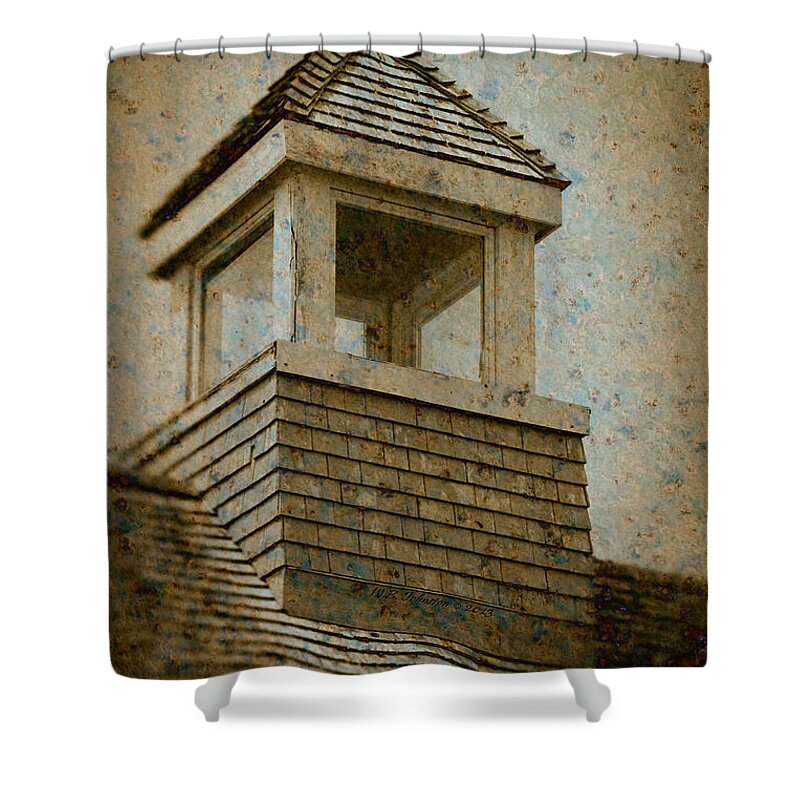 Sepia Shower Curtain featuring the photograph Lookout by WB Johnston
