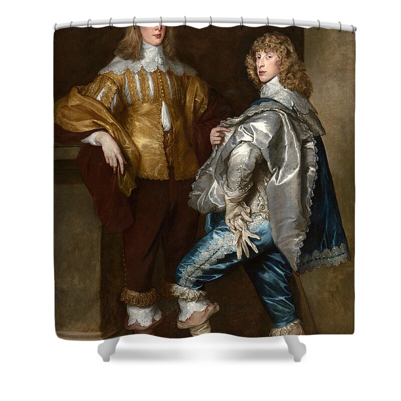 Anthony Van Dyck Shower Curtain featuring the painting Lord John Stuart and his Brother Lord Bernard Stuart by Anthony van Dyck
