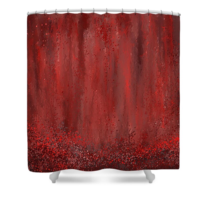 Marsala Shower Curtain featuring the painting Lost Garden- Marsala Art by Lourry Legarde