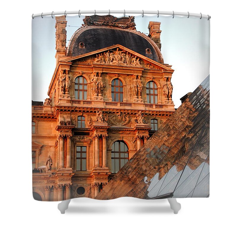 Louvre Museum Shower Curtain featuring the photograph Louvre and Pei by Jacqueline M Lewis