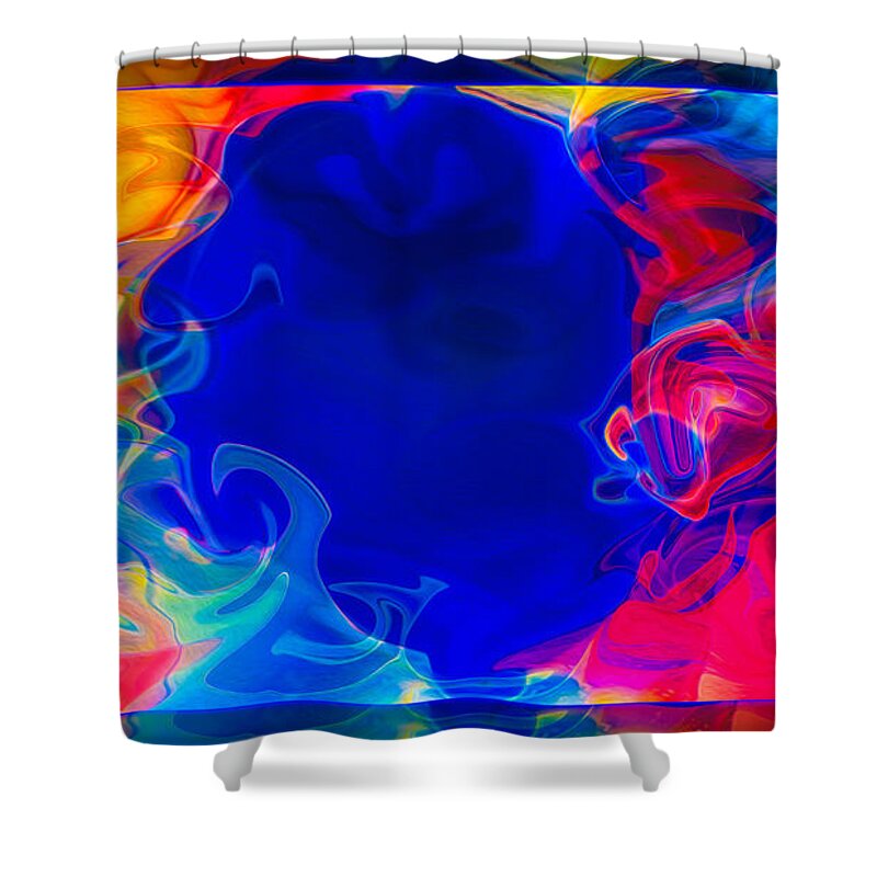 16x9 Shower Curtain featuring the digital art Love and All of Its Mysteries Abstract Healing Art by Omaste Witkowski