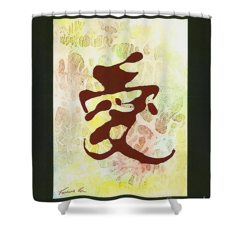 Chinese Shower Curtain featuring the painting Love by Frances Ku