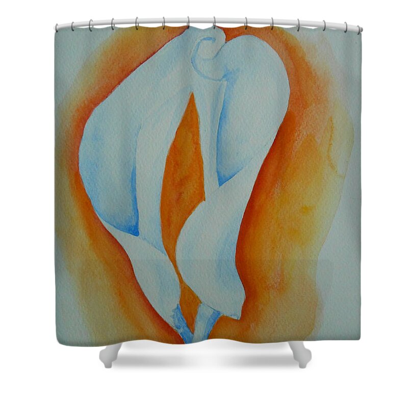 Calla Lily Shower Curtain featuring the painting Calla lilies by Geeta Yerra