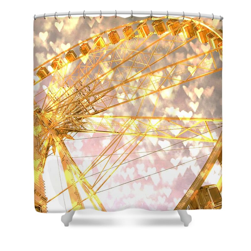 Ferries Wheel Shower Curtain featuring the photograph Love is in the Air by Marianna Mills