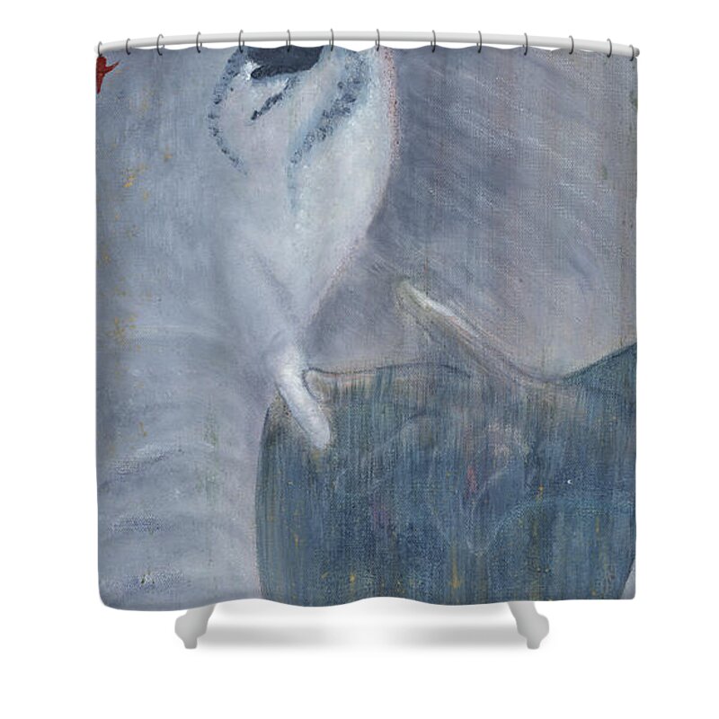 Ganesh Shower Curtain featuring the painting Love Sets Me Free by Listen To Your Horse