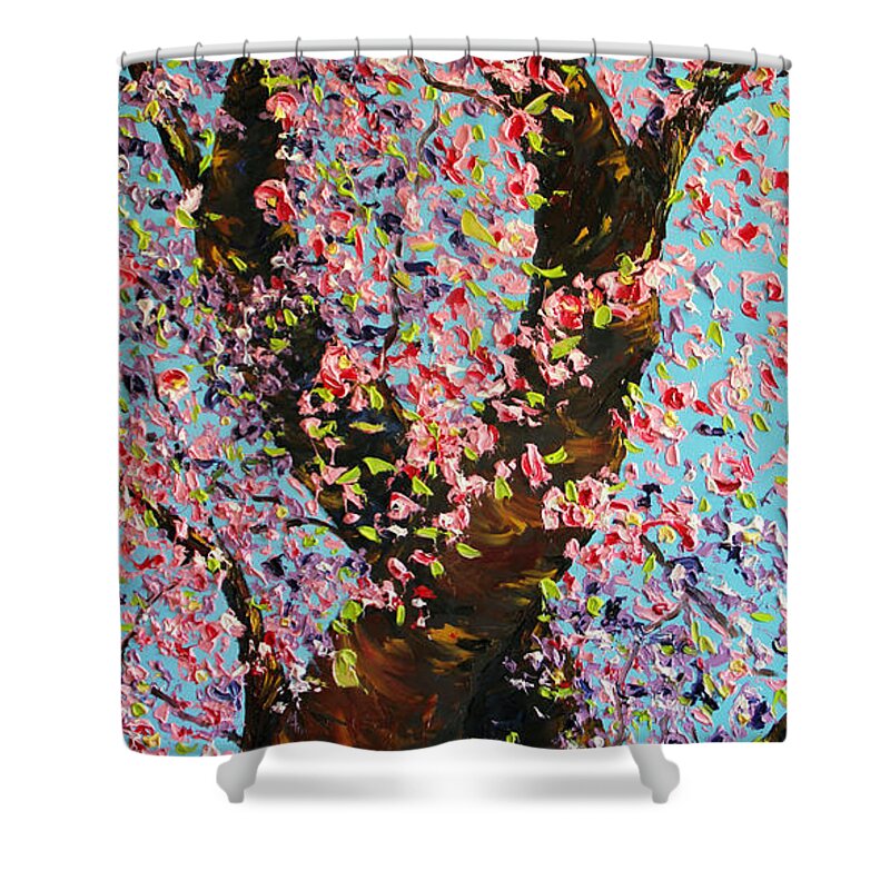 Spring Shower Curtain featuring the painting Love Wound by Meaghan Troup