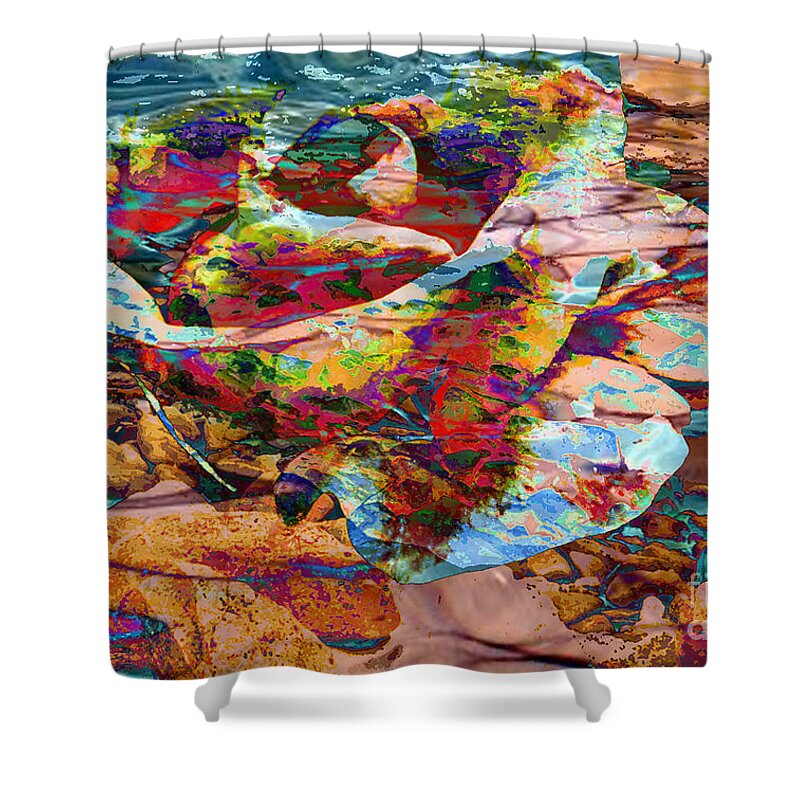 Abstract Shower Curtain featuring the digital art Love by Yael VanGruber