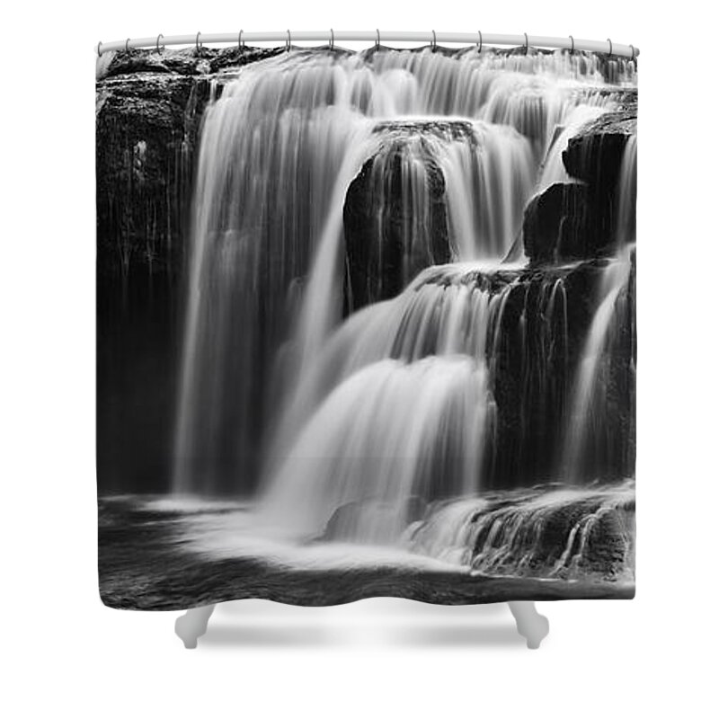 Autumn Shower Curtain featuring the photograph Lover Lewis Falls Panorama by Mark Kiver