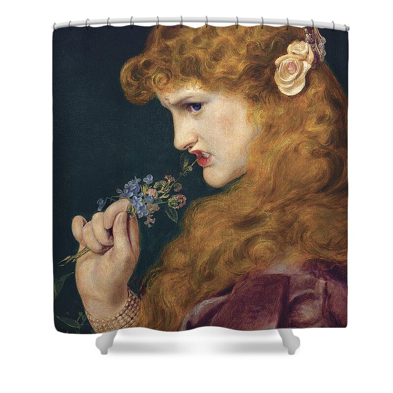 Frederick Sandys Shower Curtain featuring the painting Loves Shadow by Frederick Sandys